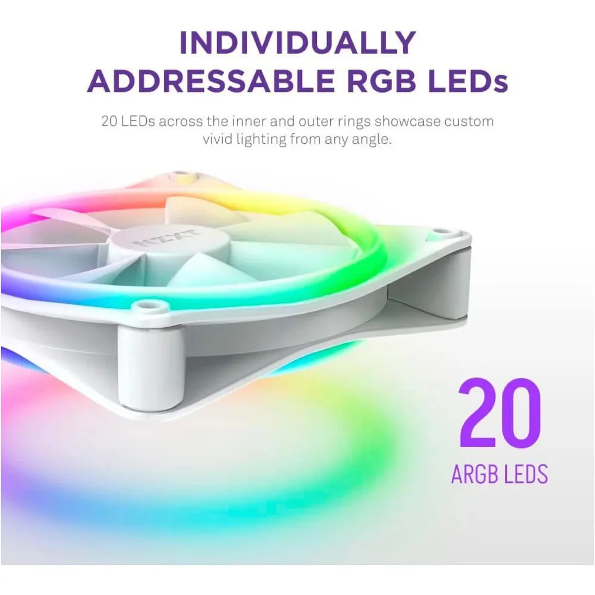 Вентилятор NZXT F140 RGB Duo White (RF-D14SF-W1) - мініатюра 5
