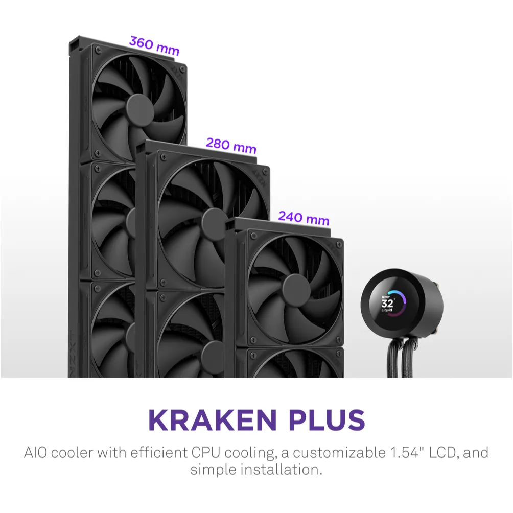Система водяного охолодження NZXT Kraken Plus 240 Black (RL-KN240-B2) - мініатюра 7