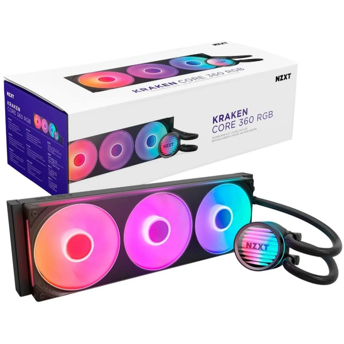 Система водяного охолодження NZXT Kraken Core 360 RGB Black (RL-KR36C-B1) - мініатюра 2