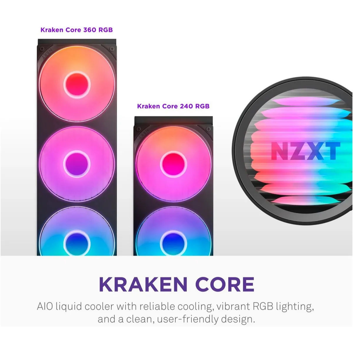 Система водяного охолодження NZXT Kraken Core 360 RGB Black (RL-KR36C-B1) - мініатюра 3
