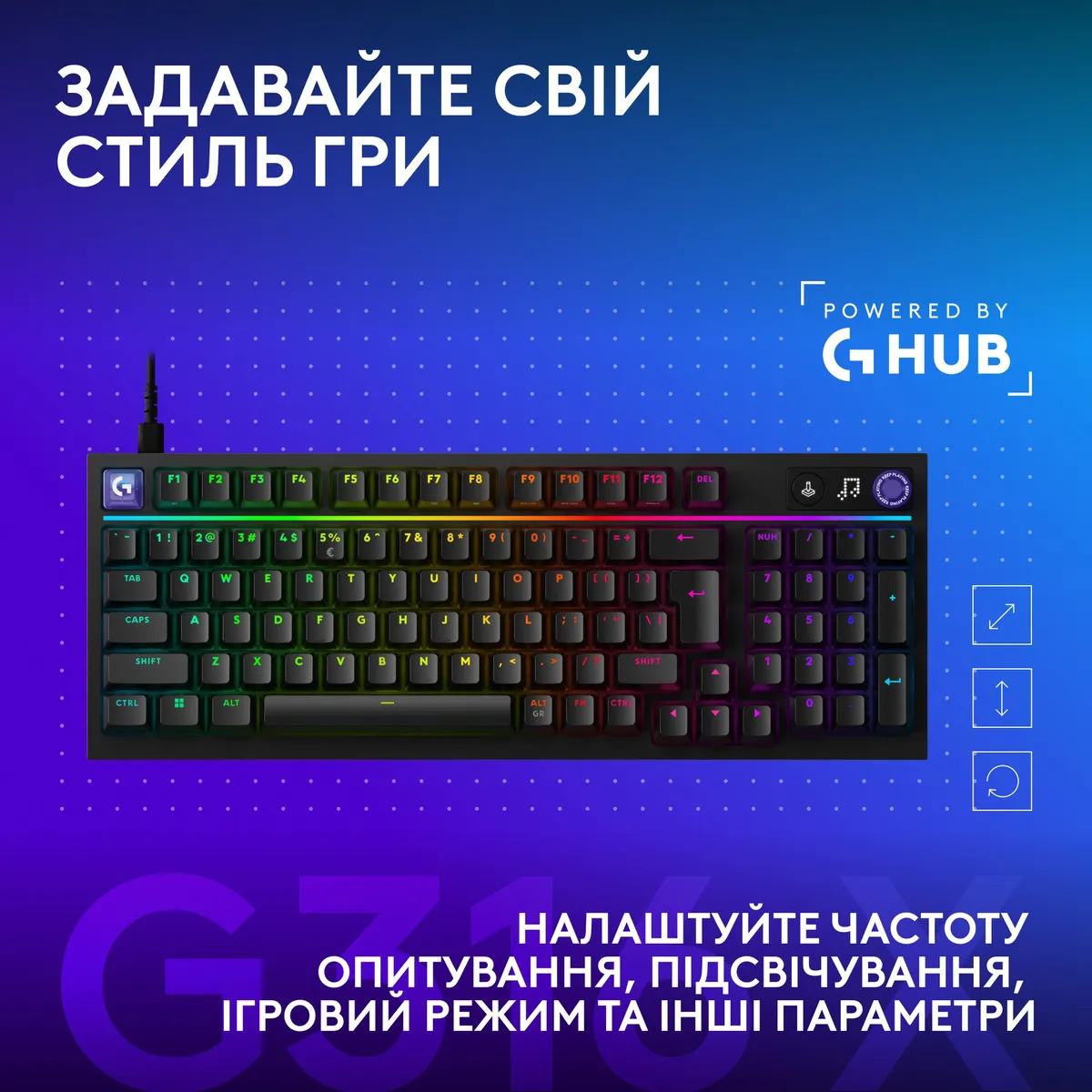 Клавiатура Logitech G316 X 98 Black (920-014205) - мініатюра 9
