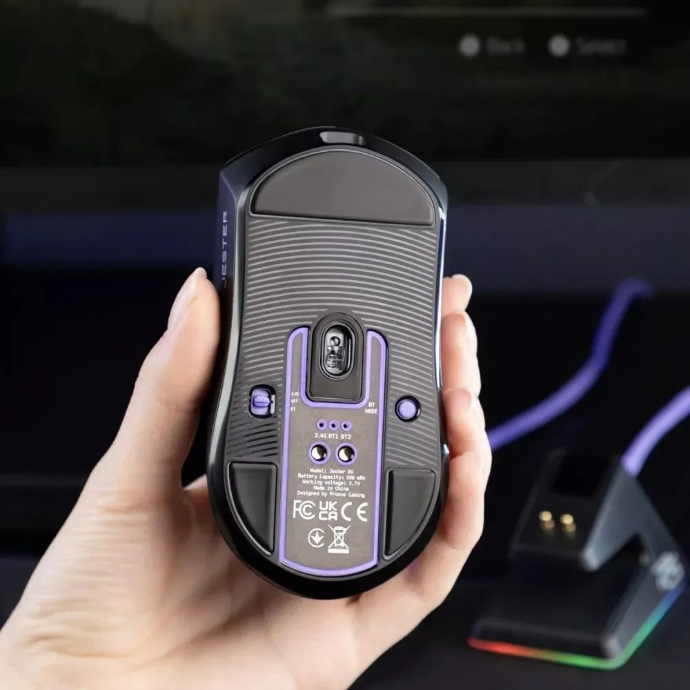 Миша бездротова Proove Gaming Superfight Wireless with charging dock Black/Purple (WMSW00122001) - мініатюра 7