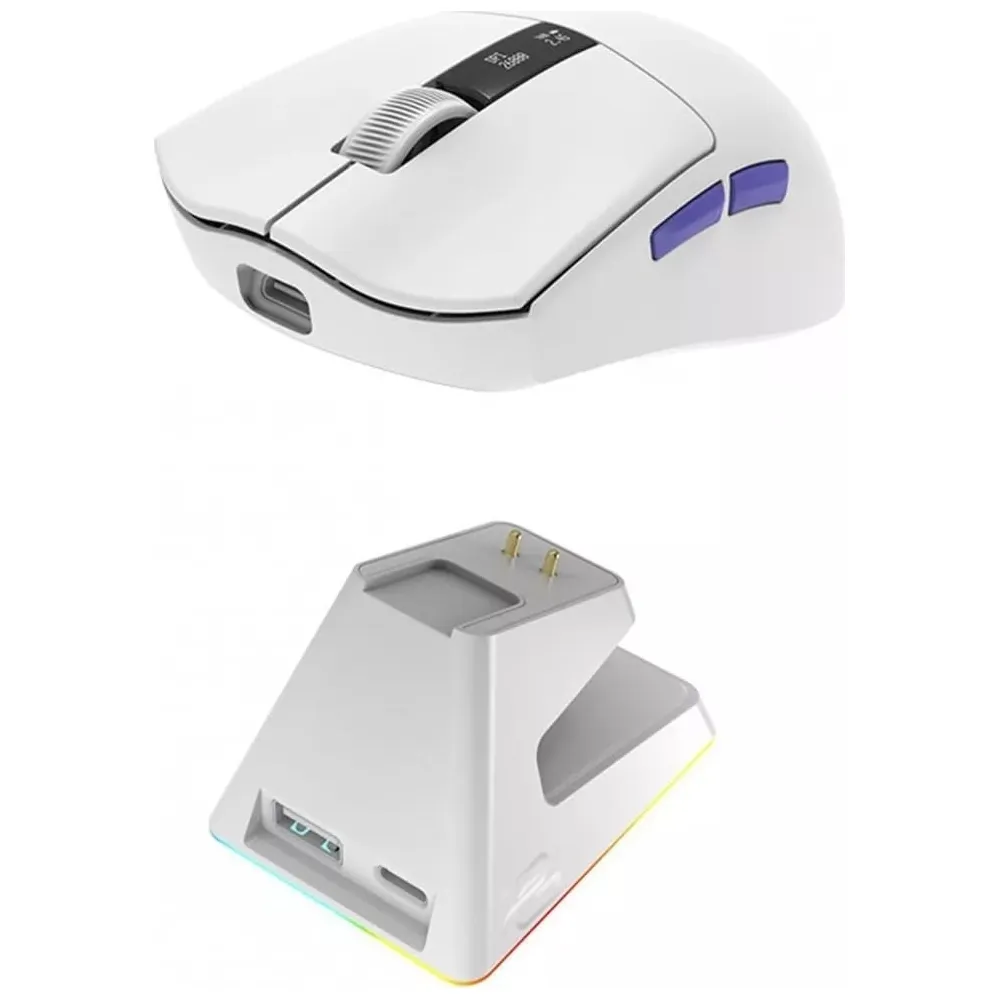 Миша бездротова Proove Gaming Superfight Wireless with charging dock White/Purple (WMSW00122002) - мініатюра 3