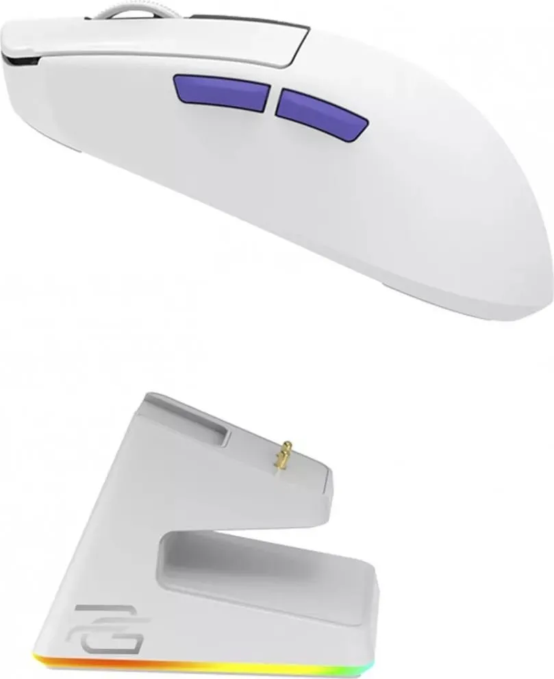 Миша бездротова Proove Gaming Superfight Wireless with charging dock White/Purple (WMSW00122002) - мініатюра 4