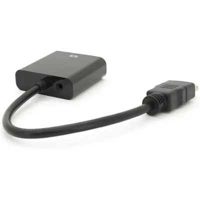 Конвертер HDMI (тато) на VGA (мама) 10cm, Black, 4K / 2K, Пакет + AUDIO Q300 - мініатюра 2