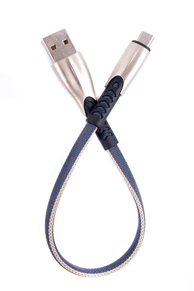 Кабель Dengos USB - microUSB (M/M) 0.25 м Grey (PLS-M-SHRT-PLSK-GREY) - зображення 1