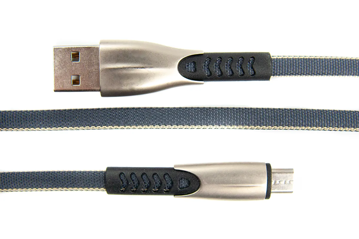 Кабель Dengos USB - microUSB (M/M) 0.25 м Grey (PLS-M-SHRT-PLSK-GREY) - мініатюра 2