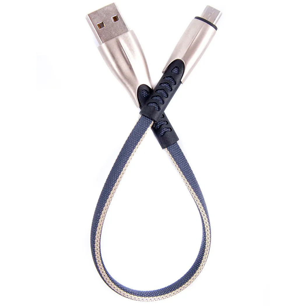 Кабель Dengos USB - microUSB (M/M) 0.25 м Grey (PLS-M-SHRT-PLSK-GREY) - мініатюра 3