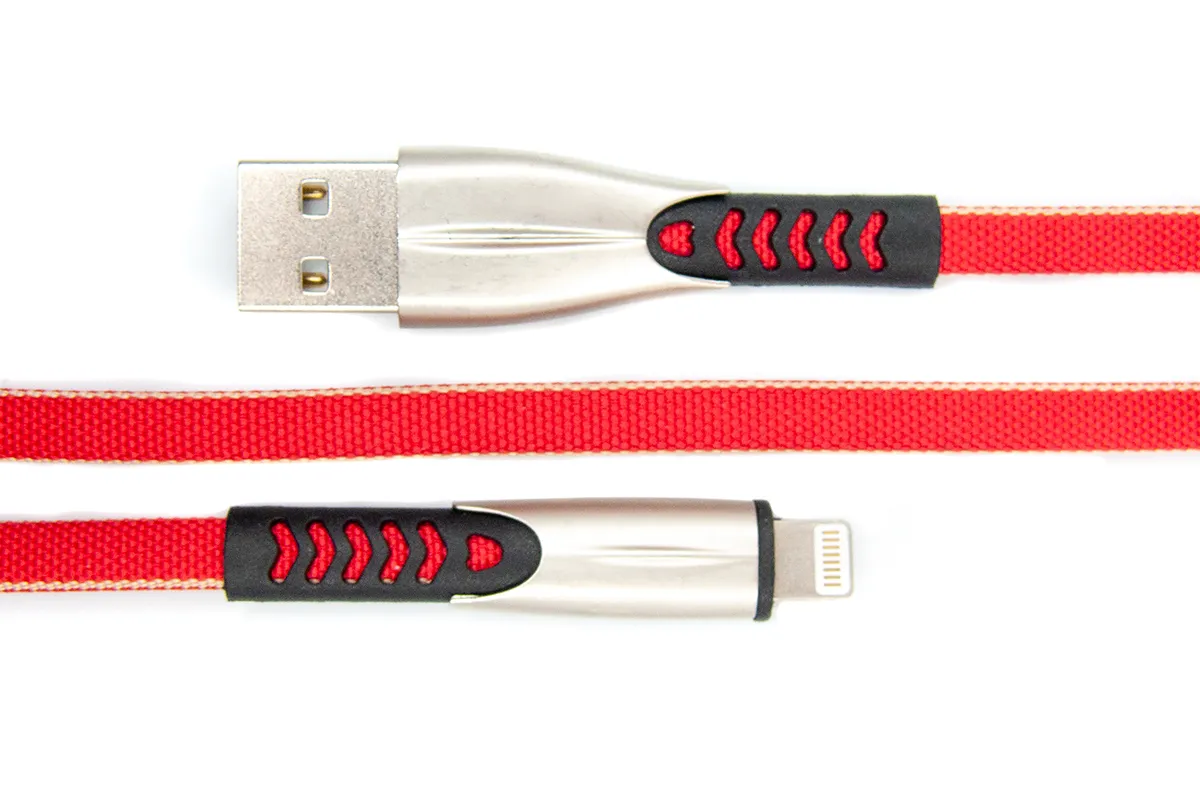 Кабель Dengos USB - Lightning (M/M) 0.25 м Red (PLS-L-SHRT-PLSK-RED) - зображення 1