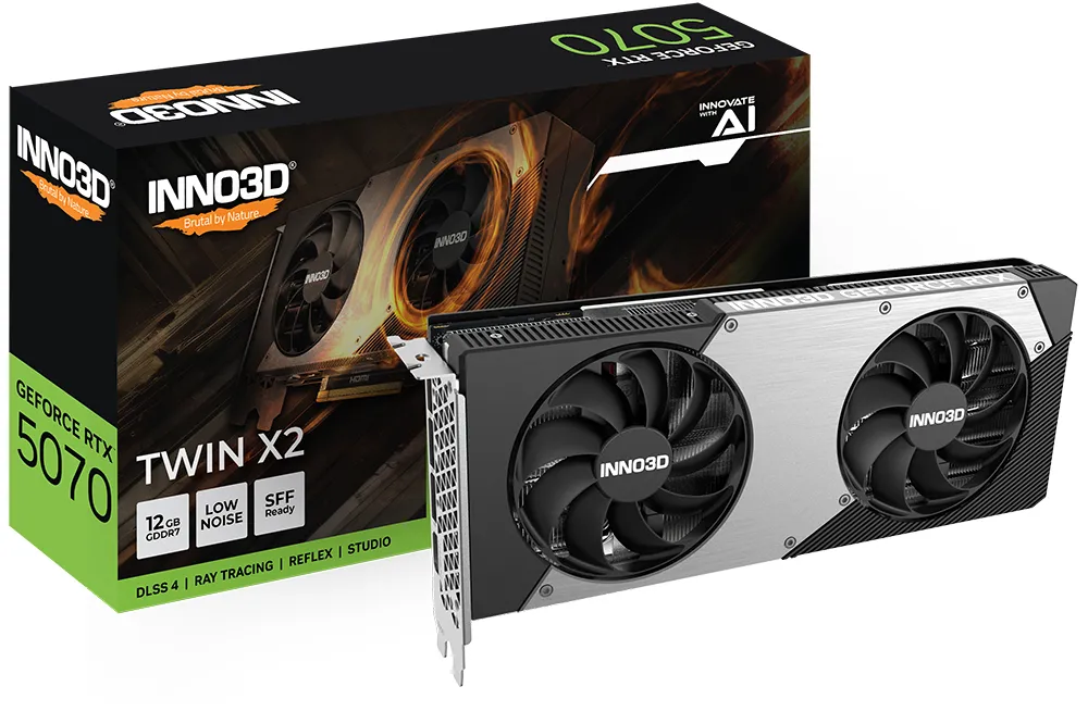 Відеокарта Inno3D GeForce RTX5070 Twin X2 12G - зображення 1