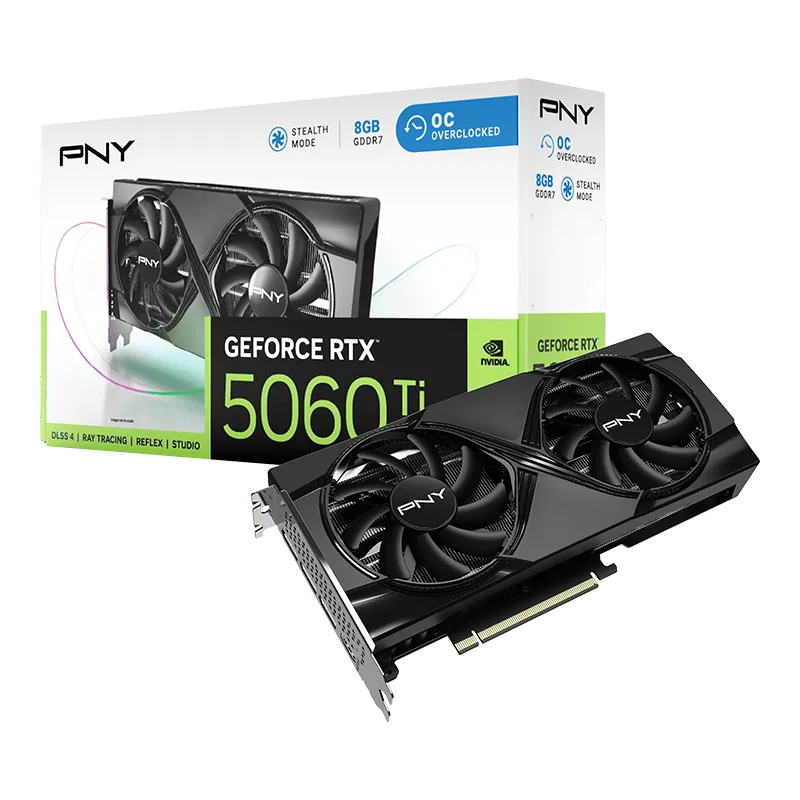 Відеокарта PNY GeForce RTX5060 Ti DUAL FAN OC 8G - зображення 1
