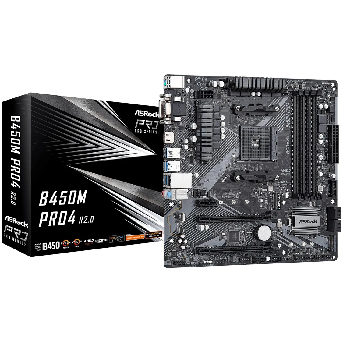 Материнська плата ASRock B450M Pro4 R2.0 Socket AM4 - мініатюра 4