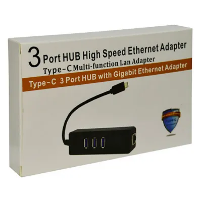 Перехідник Dynamode USB 3.1 Type-C - RJ45 Gigabit Lan, 3*USB 3.0 (USB3.1-TypeC-RJ45-HUB3) - мініатюра 3