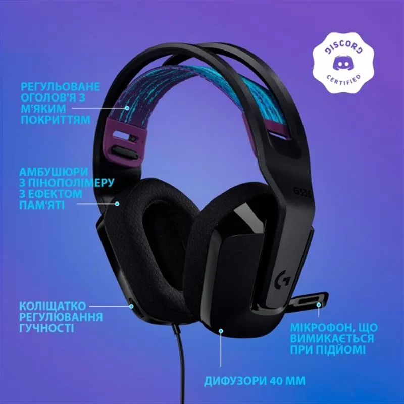 Гарнітура Logitech G335 Black (981-000978) - мініатюра 13