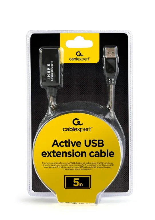 Дата кабель USB 2.0 AM/AF 5.0 m active Cablexpert (UAE-01-5M) - мініатюра 4