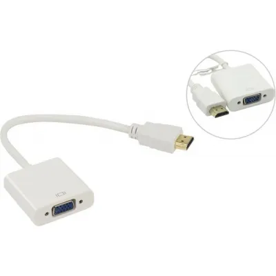 Перехідник HDMI M to VGA F (з кабелями аудіо і живлення від USB) ST-Lab (U-990 white) - мініатюра 3