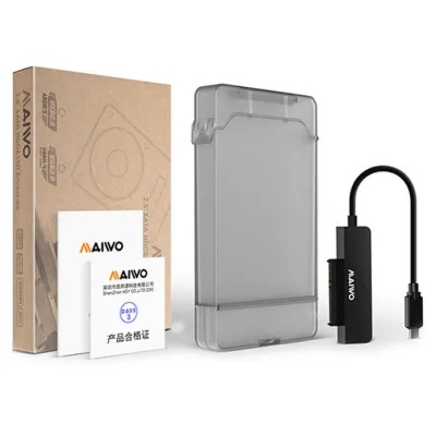 Кишеня зовнішня Maiwo USB3.1 GEN1 TypeC to HDD 2,5" SATA/SSD black (K104G2 black) - мініатюра 7
