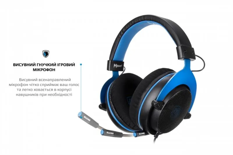 Гарнітура Sades SA-723 Mpower Blue/Black (sa723blj) - мініатюра 6