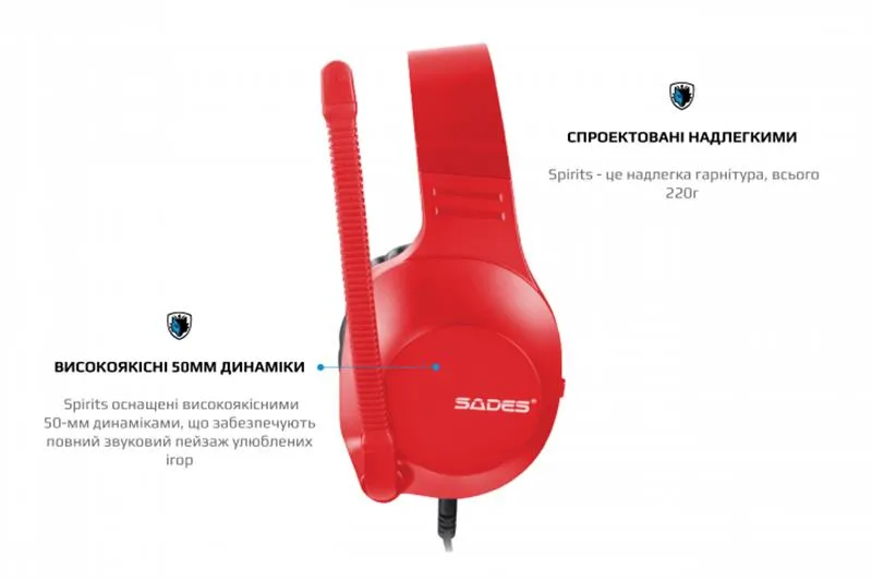Гарнітура Sades SA-721 Spirits Red (sa721rdj) - мініатюра 10