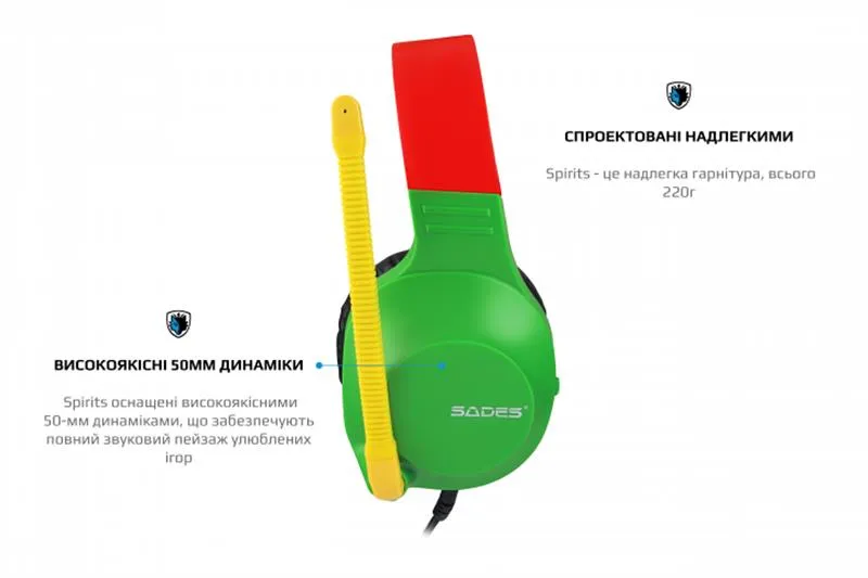 Гарнітура Sades SA-721 Spirits Rasta (sa721rsj) - мініатюра 10