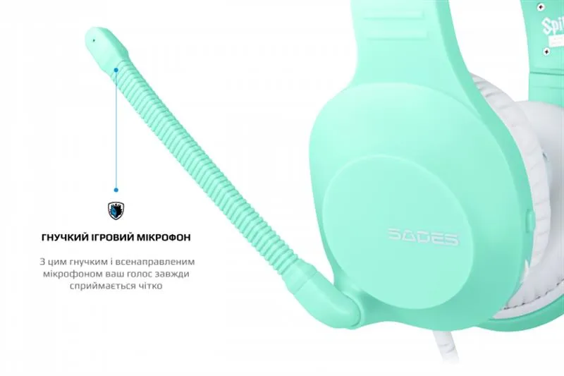 Гарнітура Sades SA-721 Spirits Cyan (sa721cnj) - мініатюра 14