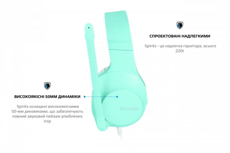Гарнітура Sades SA-721 Spirits Cyan (sa721cnj) - мініатюра 15