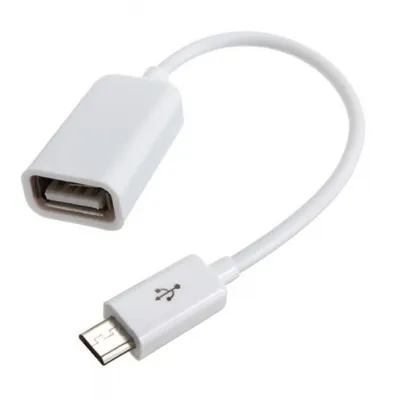 Перехідник OTG USB 2.0 AF to Micro 5P 0.16m white Lapara (LA-UAFM-OTG white) - зображення 1