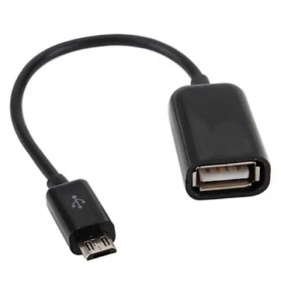 Перехідник OTG USB 2.0 AF to Micro 5P 0.16m Lapara (LA-UAFM-OTG black) - зображення 1