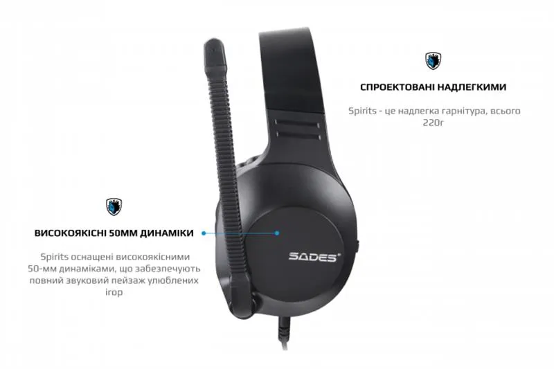 Гарнітура Sades SA-721 Spirits Black (sa721bkj) - мініатюра 10