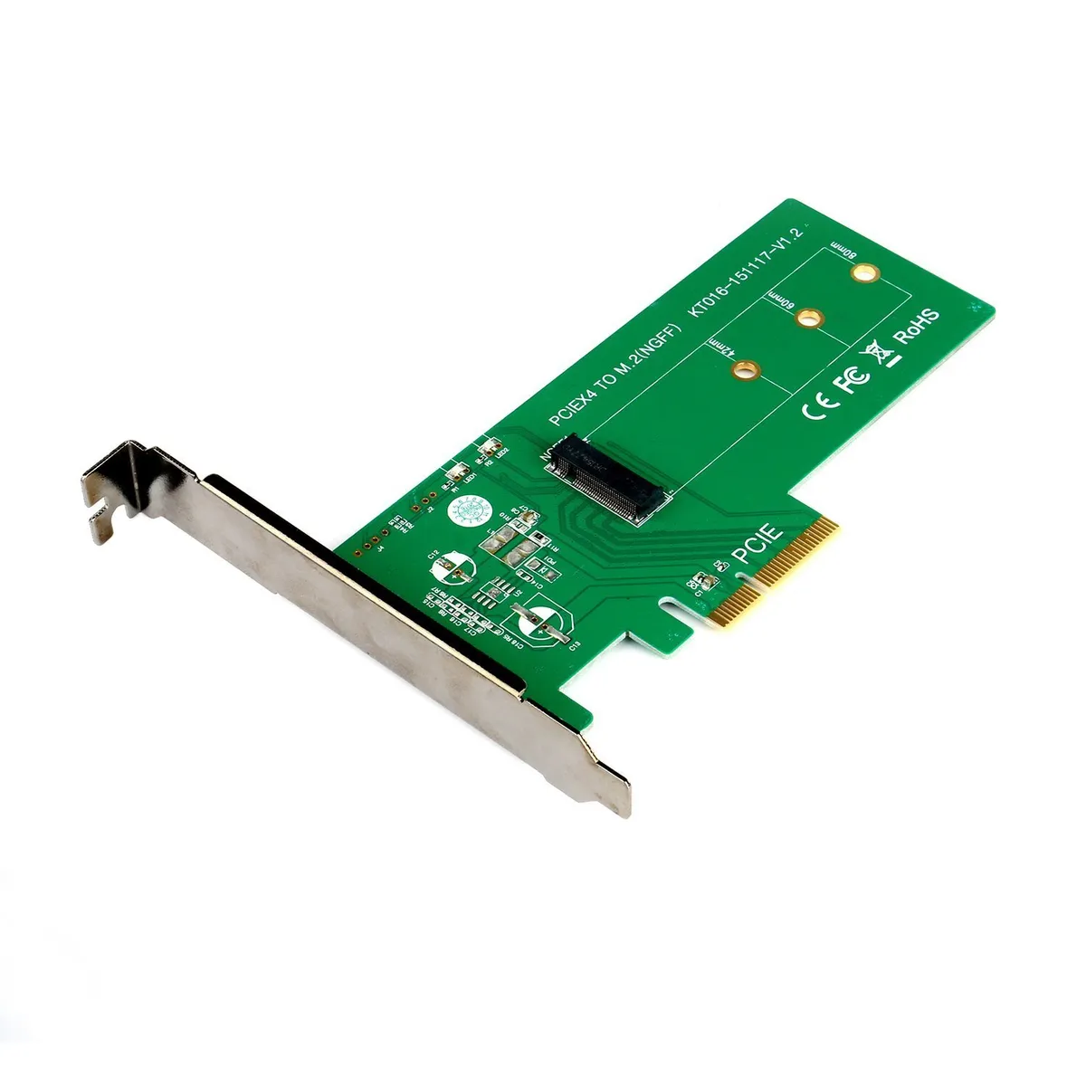 Контроллер Maiwo M.2 PCIe M-key SSD 22*42mm, 22*60mm, 22*80mm to PCI-E 3.0 4x, full profile bracket - зображення 1