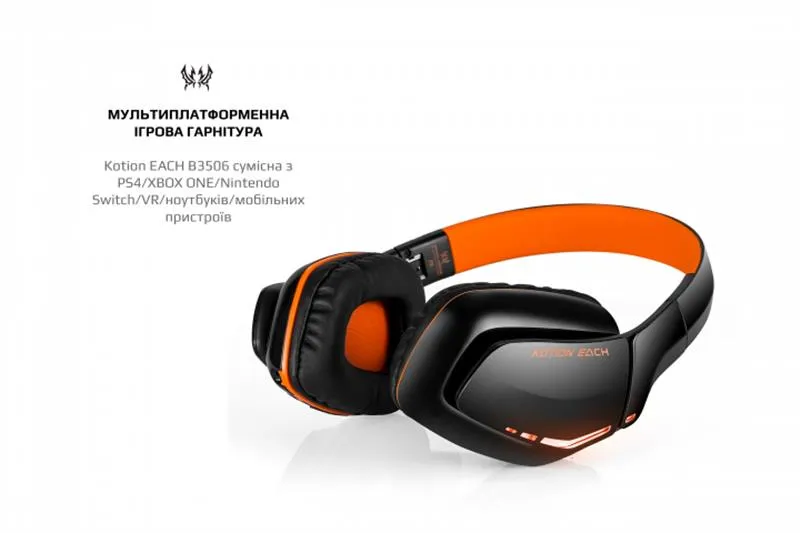 Bluetooth-гарнітура Kotion EACH B3506 Black/Orange (ktb3506bt) - мініатюра 3
