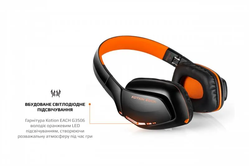 Bluetooth-гарнітура Kotion EACH B3506 Black/Orange (ktb3506bt) - мініатюра 4