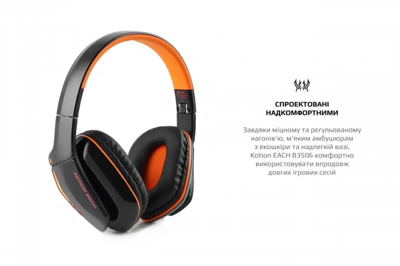 Bluetooth-гарнітура Kotion EACH B3506 Black/Orange (ktb3506bt) - мініатюра 7