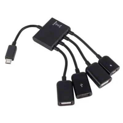 Концентратор Lapara LA-MicroUSB-OTG-HUB black - мініатюра 2