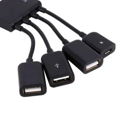 Концентратор Lapara LA-MicroUSB-OTG-HUB black - мініатюра 4