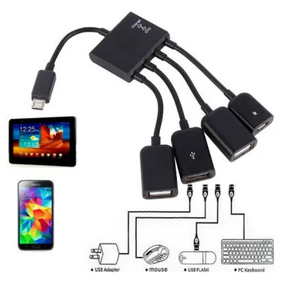 Концентратор Lapara LA-MicroUSB-OTG-HUB black - мініатюра 7