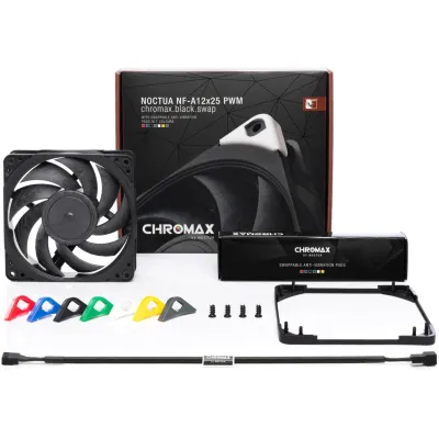 Кулер до корпусу Noctua REDUX (NF-A12x25 PWM CHROMAX. BLACK. SWAP) - мініатюра 3