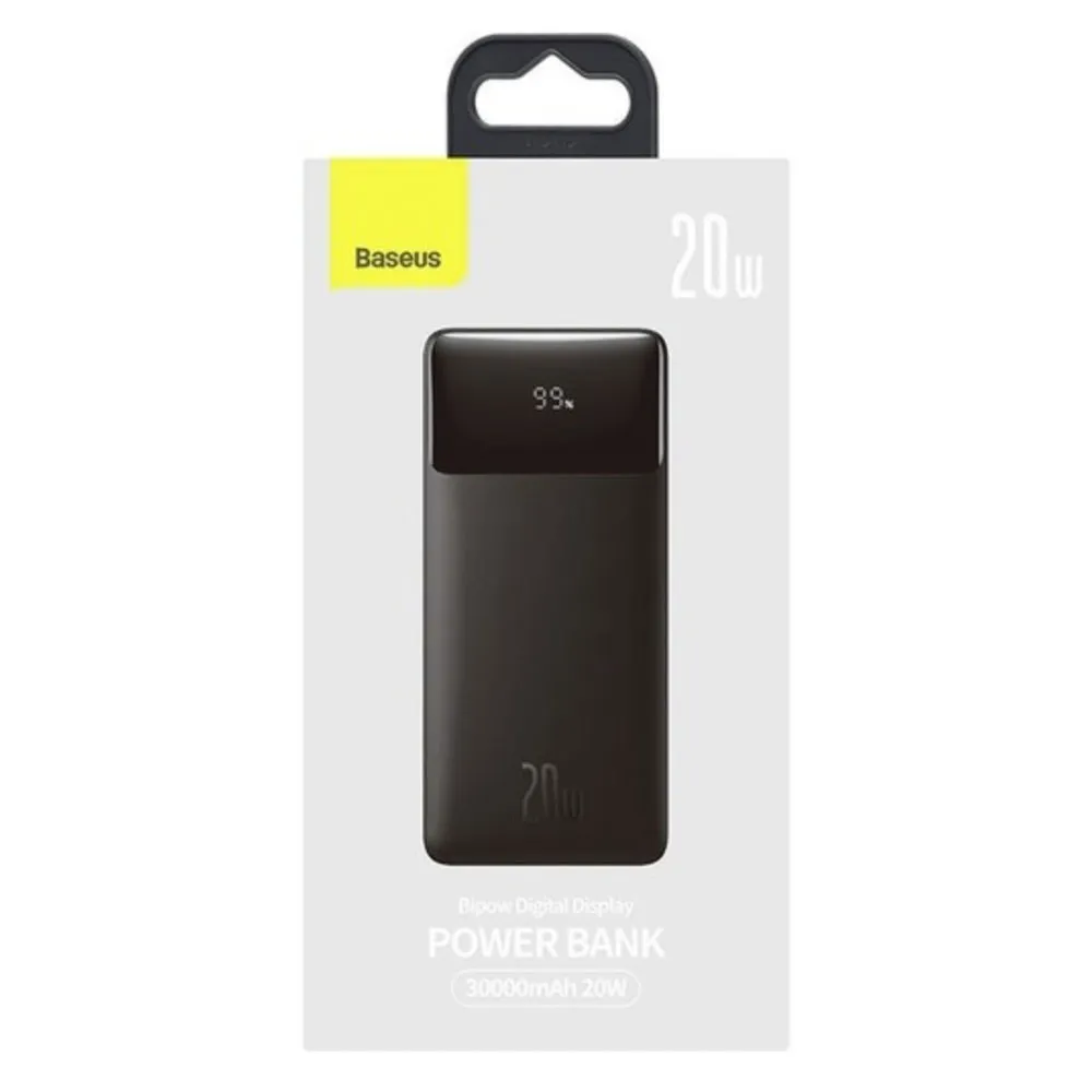 Зовнішній акумулятор Baseus Bipow Digital Display Power bank 30000mAh 20W Black - мініатюра 2