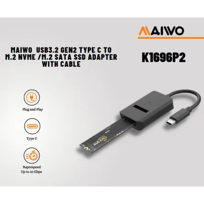 Кишеня зовнішня Maiwo M.2 NVMe/SATA SSD combo USB3.2 Gen2 Type-C (K1696P2) - мініатюра 3