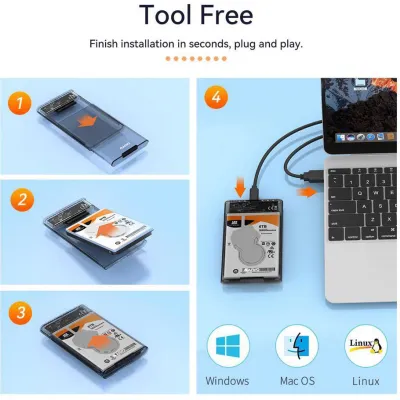 Кишеня зовнішня Maiwo 2.5" SATA/SSD HDD - USB3.1 Gen1 Type-C (K2510) - мініатюра 7