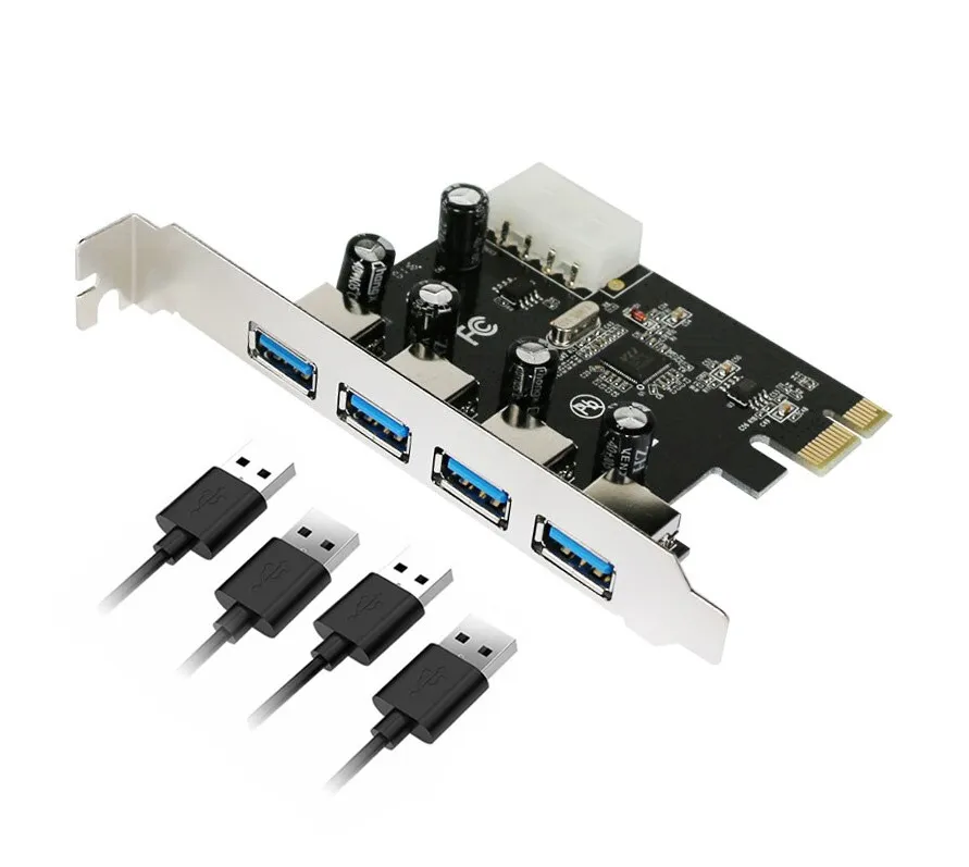 Плата розширення Dynamode USB 3.0 4 зовнішні порти, to PCI-E, чипсет VL805-Q6 - зображення 1