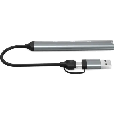 Концентратор Dynamode 5-in-1 USB Type-C/Type-A to 1хUSB3.0, 2xUSB 2.0, card-reader SD/MicroSD (DM-UH-514) - мініатюра 2