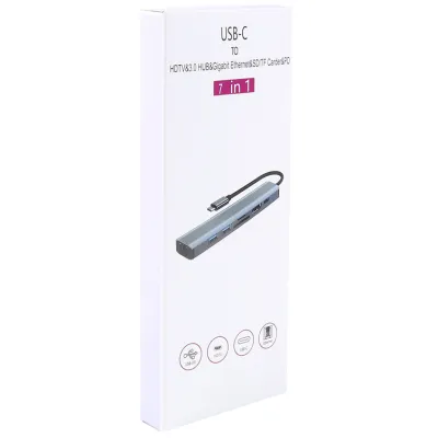 Концентратор Dynamode 7-in-1 USB-C to HDTV 4K/30Hz, 2хUSB3.0, RJ45, USB-C PD 100W, SD/MicroSD (BYL-2303) - мініатюра 11