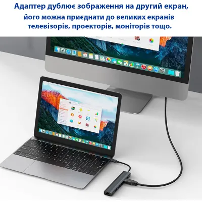Концентратор Dynamode 7-in-1 USB-C to HDTV 4K/30Hz, 2хUSB3.0, RJ45, USB-C PD 100W, SD/MicroSD (BYL-2303) - мініатюра 6