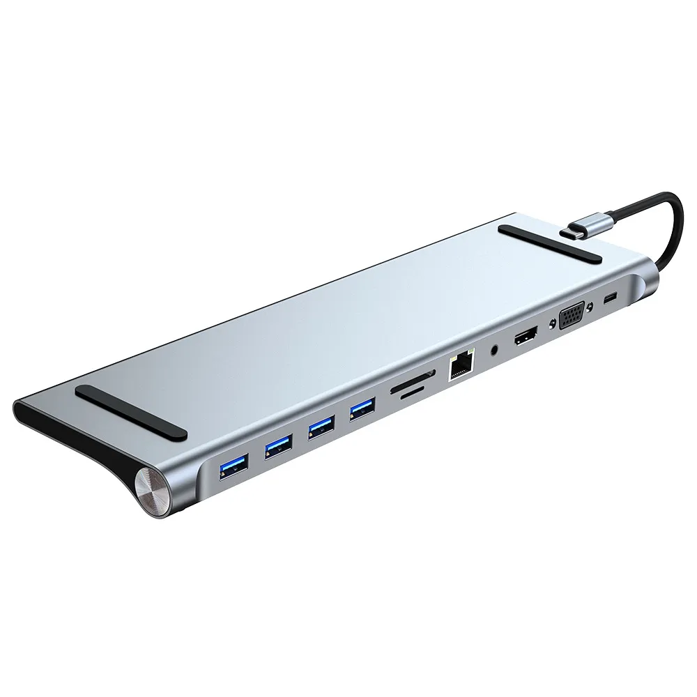 Адаптер Dynamode 11-в-1 USB-C to HDTV 4K/30Hz, VGA, 1хUSB3.0, RJ45, USB Type-C PD, Audio, SD/MicroSD - зображення 1