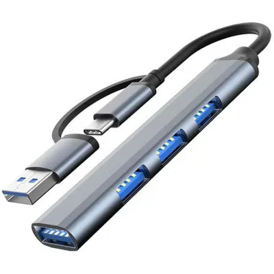 Концентратор Dynamode USB Type-C/Type-A to 1хUSB3.0, 3xUSB 2.0 metal (DM-UH-312AC) - зображення 1