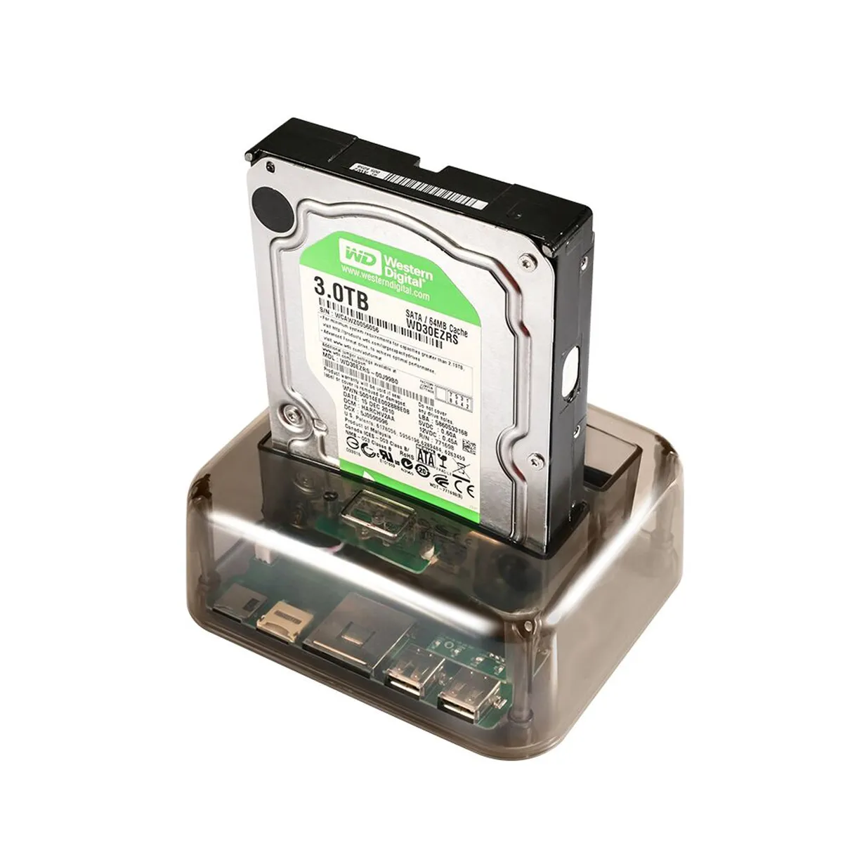 Док-станція Dynamode для 2*HDD 2,5"/3,5" SATA /IDE/SSD - USB3.0, 2 порти USB 2.0, кардрідер SD/TF/M2 - зображення 1