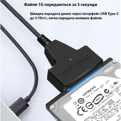Адаптер USB3.0 Type-A/C HDD 2,5" SATA II/III / SSD Dynamode (DM-AD-SATA-U3) - мініатюра 6