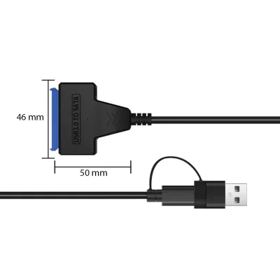 Адаптер USB3.0 Type-A/C HDD 2,5" SATA II/III / SSD Dynamode (DM-AD-SATA-U3) - мініатюра 9