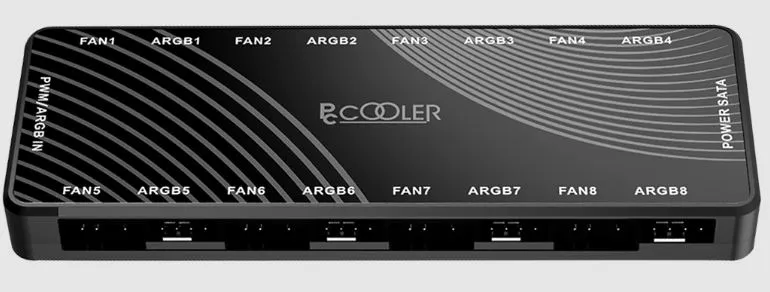 PcCOOLER CPS Розгалужувач живлення ARGB Hub-H01 для підключення до 8 вентиляторів ARGB - зображення 1